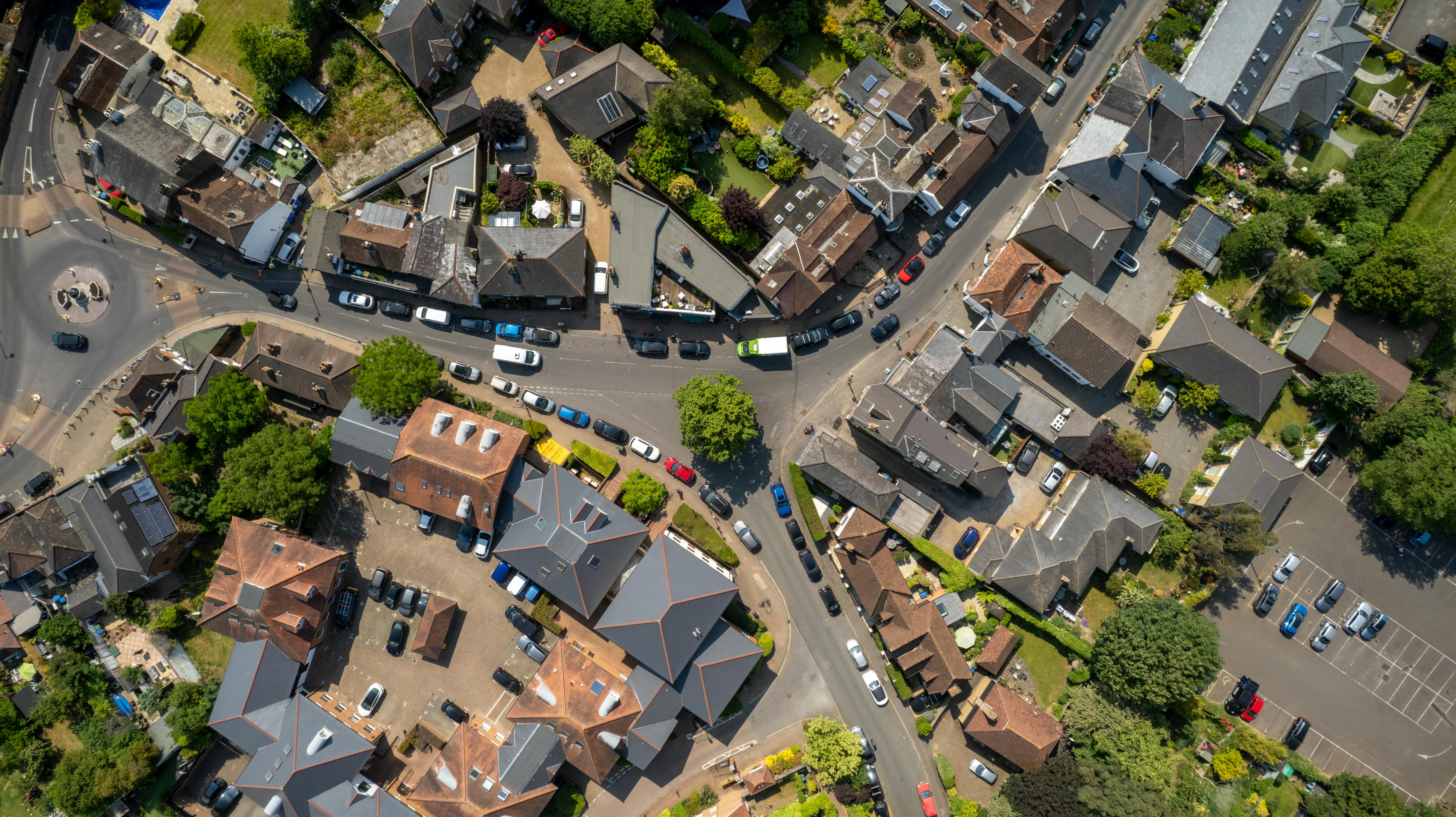 aerial map of housing to show cars